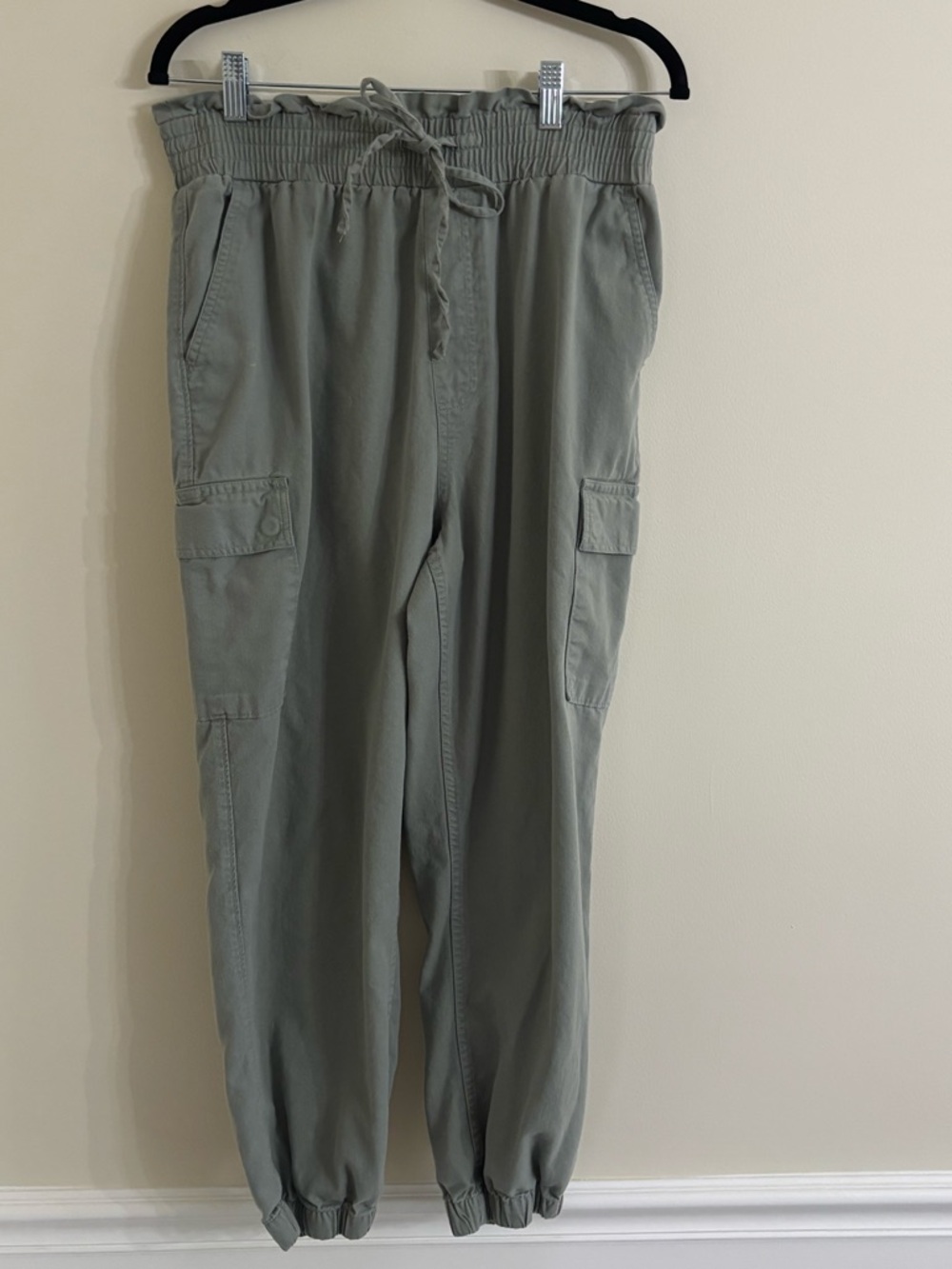 Vanilla Star Olive Green Cotton Cargo Jogger Utility Pants Size L